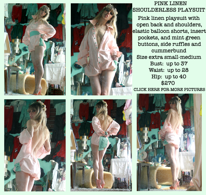 Pink Linen Shoulderless Playsuit